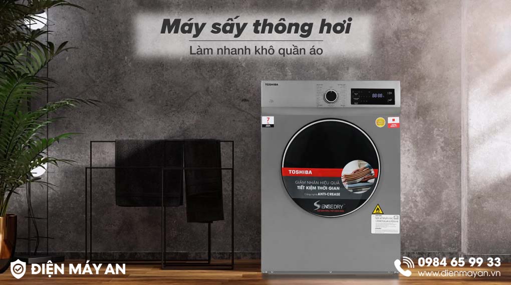 Máy Sấy Thông Hơi 7 Kg Toshiba TD-H80SEV(SK)